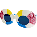 Pikkukuva 1 / 5: Hauskat havaijilaiset aurinkolasit juhliin, trooppiset valokuva-aurinkolasit kesäjuhliin, rantabileisiin, koristeet Swimming Ring