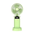 Miniatyrbild 1 av 5: Drivna Handfläktar Mini Portabel Handhållen Fläkt Student Liten Fläkt Digital Display Vikbar Skrivbords Aromaterapi USB-laddning Hängande Hals Elektrisk Fläkt Light green