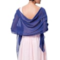 Miniatyrbilde 3 av 5: Transparent Chiffon-sjal | Sjal for kvinner til brudekjole - Ensfarget Chiffon Silke Gray 160x50cm