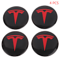 Miniatyrbillede 1 af 8: 4 stk. Hjulcenterdæksler Kit til Tesla Model 3 Y Tesla Tilbehør Rød Red