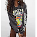 Miniatyrbilde 1 av 2: Nirvana Smiley Face Crewneck Genser Heliconia Farge Nirvana Genser Gave Grey S