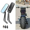 Svarta 8mm 10mm Motorcykel Rektangulära Backspeglar Sidospeglar För Harley Cruiser Bobber Chopper Softail Dyna Breakout FXSB Hwy
