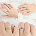 Miniatyrbillede 3 af 4: Sol og Måne Ring Sæt Stabelbare Ringe, Valentinsdag Gave Justerbar Himmelsk Smykker Matchende Ringe Som Venskab Ringe Gave