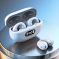Pikkukuva 2 / 6: Langattomat korvaklipsikuulokkeet Kuulokkeet 5.3 Bluetooth Vedenpitävä Avoin korva Juoksuun Pyöräilyyn Ajoon White