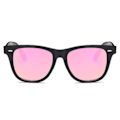 Miniatyrbilde 2 av 3: Svart Wayfarer Solbriller Rosa Speilglass Svart