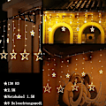 Miniatyrbilde 4 av 4: 12-stjerners LED-lyslenke, julebelysning, stjerneforheng, 138 LED-lys, 8 moduser, for innendørs, utendørs, jul, fest, dekorasjon, bryllup, hage style1432