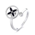 Miniatyrbillede 1 af 4: Anti Angst Ringe Justerbare Åbne Ringe Blomsterformede Ringe Med Zirkon C