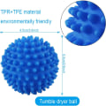 Miniatyrbild 2 av 5: 3 st blå tvättbollar för torktumlare, smältfria nya mjukare material torktumlarboll - Kläder kommer ut mjuka fluffiga färre rynkor