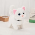 Miniatyrbillede 3 af 9: Elektronisk kattelegetøj plysrobot til kat kæledyr gå løbe dyr ryste hale søde elektriske legetøj til børn fødselsdag White