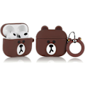 Miniatyrbild 1 av 5: Passform designad för Airpods 3:e generationen 2021, Silikon Tecknad Söt Fodral Skyddande Stötsäkra Skal för Airpods 3 BrownBear standard