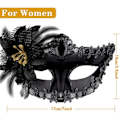 Miniatyrbilde 3 av 5: Par par venetiansk maske maske kvinne blonder venetiansk maske for kvinne mann maskerade fest