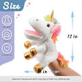Miniatyrbild 2 av 5: Plush Enhörning Handdocka med Öppen Rörlig Mun för Fantasifull Lek, Rollspel, Interaktiv Leksak för Berättande Undervisning Dockteater, Födelsedag