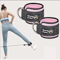 Miniatyrbilde 1 av 5: Neopren ankelmansjetter treningsstropper vektløfting rustfritt stål dobbel D-ring fitness kroppsbygging ben trening, glute wo