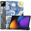 Miniatyrbillede 1 af 2: Til Xiaomi Pad 7 Pro/Pad 7 Etui Mønsterprint Læder Stand Tablet Cover - Stjerneklar himmel Multicolor Starry Sky