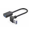Pikkukuva 1 / 5: Universaali USB 3.0 -jatkokaapeli 90 asteen taivutuksella kotiin ja toimistoon 0.3m Up bend