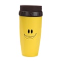 Miniatyrbillede 1 af 5: Dækselløs Twist Kop Bærbar med Rustfrit Stål Sugerør Isoleret Kaffekop smile yellow