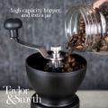 Miniatyrbilde 4 av 7: Håndkvern for kaffe, manuell, justerbar grovhet, keramisk kvern - Kaffebeankvern - Bærbar kaffekvern - Kompakt design for hjemmet, kontoret