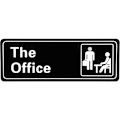 Miniatyrbild 1 av 5: Galaxy The Office Akryl Dörrskylt Självhäftande Enkel Installation 3.2\" x 9\" x 0.2\" (Svart & Vit)