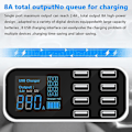 Miniatyrbild 4 av 5: A9s Snabb Bil Laddare 8 Portar Multi Usb LCD Display Telefon Laddare 12v Batteriladdare Usb Hub För Pho