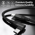 Miniatyrbilde 2 av 2: USB-C-lader med vinklet kontakt 60 W hurtiglading Svart 1 m 1 m