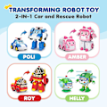 Miniatyrbild 4 av 4: Robocar Poli Transformerrobot, 4\" Transformerbar Leksak Figurfordon Semesterbilsleksaker Present red