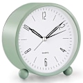Miniatyrbild 1 av 5: Analog väckarklocka, 4 tum super tyst icke tickande liten klocka med nattlampa, batteridriven, enkel design, för sovrum, sängbord, skrivbord Green 4.69 x 4.61 x 2.28 Inch