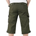 Miniatyrbillede 3 af 4: Herre 3/4 Lange Elastiske Shorts Talje Cargo Combat Trekvart Bukser Army Green XL