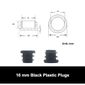 Miniatyrbillede 2 af 5: 16mm sorte plastikpropper, sorte runde rørhætter, indvendige endestykker til stole, borde, borde, fodmøbler, rør, 20 stk.