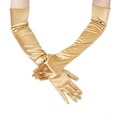 Miniatyrbild 4 av 5: Satin Långa Handskar, Kompatibla med Bröllopshandskar för Kvinnor, Prestandahandskar, Satinhandskar Gold