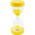 Miniatyrbild 1 av 7: Fruktformad timglas sandtimer, säker färgglad tydlig sandglas med skyddande lockbas för hem, skrivbord, kök, matlagning, nedräkning Lemon 5 min