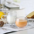 Pikkukuva 3 / 5: 50ml/150ml/280ml Kaksiseinäiset lasiset kahvikupit kahvalla, 2 kappaleen setti 150ml