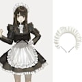 Pikkukuva 2 / 5: Lolita-hiuspanta, Elegantti Ontto Kuvio Hiusrengas Pliseeratulla Pitsillä Cosplaylle