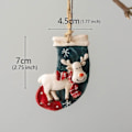 Miniatyrbilde 4 av 5: 4 stk Juletrær Ornamenter Hengepynt Håndverksett Snømann Slede Gyngende Hest Rein Elg Juledekorasjon