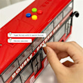 Miniatyrbillede 4 af 5: Børnebus legetøj stor åben dør bus model simulering kan fortælle historier lyd og lys stor bus legetøj Double layer blue