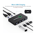 Miniatyrbild 5 av 5: USB KVM Switch USB 3.0 KVM USB Switch Kompatibel med Tangentbord Mus Skrivare Mi Box 2pc Port Shari