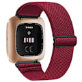 Pikkukuva 1 / 5: Joustava kudottu lenkkiremmi Fitbit Versa 3 2:lle, Versa Lite -remmi, säädettävä nylonurheilukelloremmi Fitbit Sense -kellolle Wine Red For Versa 2 Versa 1