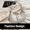 Pikkukuva 2 / 5: Moon Bags PU-nahkainen kainalon olkalaukku Pieni olkalaukku White