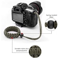 Miniatyrbilde 3 av 7: Universal flettet stropp for videokamera (2-pakning) – Justerbar Paracord komfortabel utendørsaktivitetsvifte overlevelses- og eventyrarmbånd