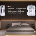 Miniatyrbillede 4 af 5: 3M Batteri LED-lys med fjernbetjening, 90 LED-lys Vandtæt, 8 tilstande, Dæmpbar, Timer, Selvklæbende, Klipbar (Varm hvid)