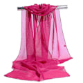 Miniatyrbilde 1 av 5: Transparent Chiffon-sjal | Sjal for kvinner til brudekjole - Ensfarget Chiffon Silke Rose Red 160x50cm