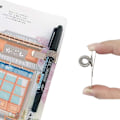 Miniatyrbillede 3 af 6: 3 stk. kuglepenneholder i rustfrit stål med lommeklips og justerbar fjederløkke til notesbog og clipboard