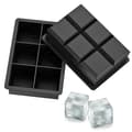 2-pack silikonisformar - 6 stora svarta isbitar