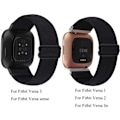 Miniatyrbillede 5 af 5: Elastisk Vævet Loop-Rem Til Fitbit Versa 3 2 Versa Lite Rem Justerbar Nylon Sport Urrem Til Fitbit Sense Rem Bohemian Green For Fitbit sense