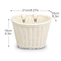 Miniatyrbilde 2 av 5: Styrekurv for sykkel, voksen sykkeloppbevaringskurv, vanntett med lærstropper - dwdz White