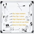Miniatyrbillede 3 af 5: Små whiteboard-penne, 10 stk sorte whiteboard-penne med viskelæder, fine whiteboard-penne