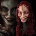 Miniatyrbilde 3 av 8: Movehii Halloween Latexmaske, Realistisk Skummel Halloween Kostymetilbehør for Halloweenfest Karneval Cosplayrekvisitter