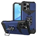 Kortplats Armor Funda för iPhone 16 15 Pro Max Plus Skjutbart Linsskydd Telefonfodral med Magnetisk Hållarring iPhone15 iPhone15