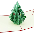 Miniatyrbild 5 av 5: 3D Pop-Up Julgran Hälsningskort, Laser Skurna Kort med Kuvert för Jul och Gott Nytt År (3D Julgran, Set om 1)
