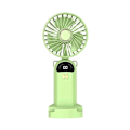 Miniatyrbilde 2 av 5: Drevet Håndvifte Mini Bærbar Håndholdt Vifte Student Liten Vifte Digital Skjerm Sammenleggbar Skrivebords Aromaterapi USB-Lading Hengende Hals Elektrisk Vifte Light green