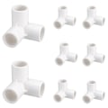 Miniatyrbillede 1 af 5: 8 stk. PVC-rørforbindelse 3-vejs albuefittings til PVC-møbelrørfittings Drivhusramme Teltforbindelse